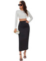 Dream Beauty Fashion Solid Women Pencil Black Skirt