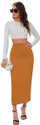 Dream Beauty Fashion Women Solid Pencil Yellow Skirt