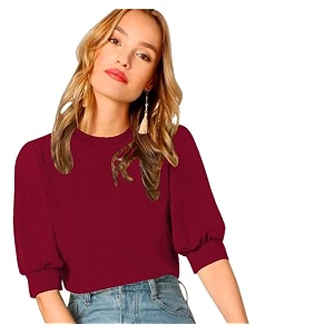 Dream Beauty Fashion Womens Puff Sleeve Round