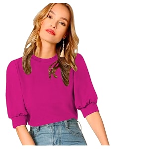 Dream Beauty Fashion Womens Puff Sleeve Round
