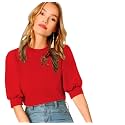 Dream Beauty Fashion Women39s Puff Sleeve Round