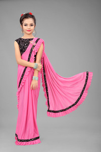 Dream Clouds Embellished Bollywood Lycra Blend Saree