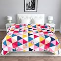 Dream Living Reversible Comforter Microfiber Reversible AC Comforter/Blanket for All Weather for Double Bed Comforter (Pink)
