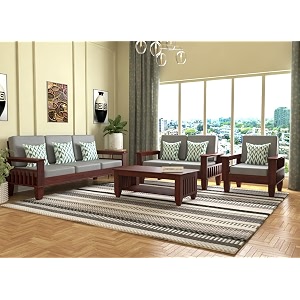 sheesham wooden 6 seater sofa set for living room  rosewood 6 seater cushion sofa set with side newspaper holder for home amp office 