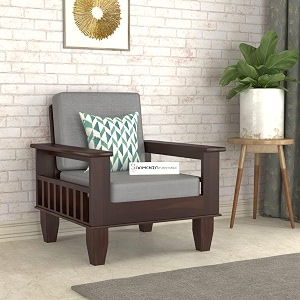 solid sheesham wood 1 seater sofa set for living room  sofa set for living room  1 seater sofa set  sofa set for home  1 seater sofa walnut finish