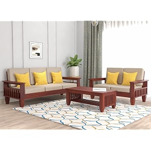 sheesham wooden 5 seater sofa set for living room  rosewood 5 seater cushion sofa set with side newspaper holder for home amp office  solid wood sofa mahogany 32 seater