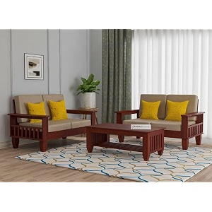 sheesham wooden 4 seater sofa set for living room  rosewood 4 seater cushion sofa set with side newspaper holder for home amp office  solid wood sofa mahogany 22 seater