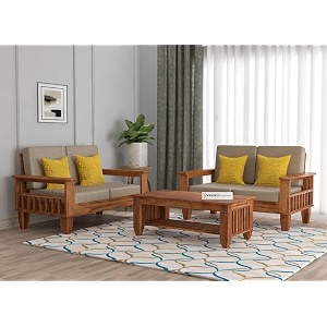sheesham wooden 4 seater sofa set for living room  rosewood 4 seater cushion sofa set with side newspaper holder for home amp office  solid wood sofa natural 22 seater