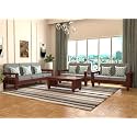 Sheesham Wooden 7 Seater Sofa Set for Living Room | Rosewood 7 Seater Cushion Sofa Set with Side Newspaper Holder for Home &amp; Office |