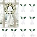 Dream Loom 8 Pack White Wreath Sash for Front Door, Blank DIY Door Wreath Ribbon Bow for Weddings, Easter, Christmas & Farmhouse Decor