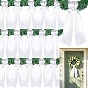 Dream Loom Wreath Sash for Front Door, 16pcs White Wreath Sash Accessories for Easter Weddings Birthday Christmas Party Yard Wall Doorway Decor