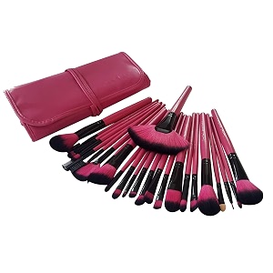 dream maker 24 piece makeup brush set pink