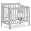 Dream On Me Aden 4-in-1 Convertible Mini Crib in Grey, Greenguard Gold Certified