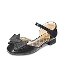 DREAM PAIRS Flower Girls Dress Shoes Bow Low Heels