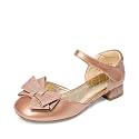 DREAM PAIRS Flower Girls Dress Shoes Bow Low Heels