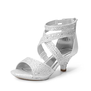 DREAM PAIRS Girls Sandals Low Heel Dress