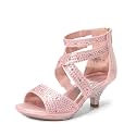 DREAM PAIRS Girls Sandals Low Heel Dress