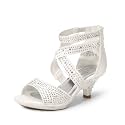 DREAM PAIRS Girls Sandals Low Heel Dress