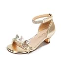 DREAM PAIRS Lace Up Low Heel Sandals for Girls Ankle Strap Dress Pump Strappy Gladiator Wedding Party Shoes for Little Kid/Big Kid