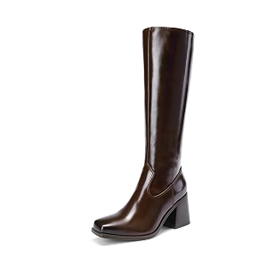 DREAM PAIRS Womens Knee High Block Heel