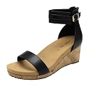 DREAM PAIRS Women39s Open Toe Buckle Ankle