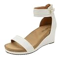 DREAM PAIRS Women39s Open Toe Buckle Ankle