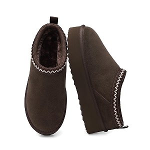 DREAM PAIRS Womens Platform Genuine Suede House