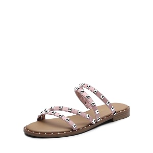 DREAM PAIRS Womens Studded Slide Sandals