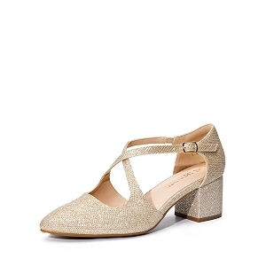 DREAM PAIRS Womens Chunky Closed Toe Comfort