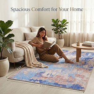 Dream Weaverz Anti Slip Rectangular Carpet for