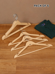 dream weaverz wooden look plastic cloth hanger for wardrobe plastic shirt pack of 6 hangers for  shirt