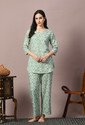DreamBe Women Printed Blue Night Suit Set