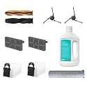 DREAME Robotic Vacuum Accessory Kit for Aqua10 Series, Detangling Duo-Brush*1, Side Brush*2, Dust Box Filter*2, Dust Bag*2, Mop*1 and 1 Bottle of 1L Cleaning Solotion.