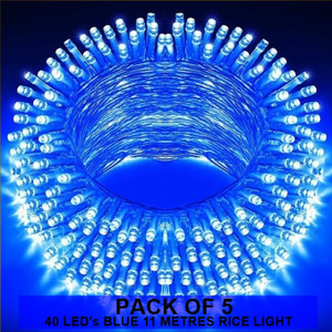 dreamica 40 leds 11 m blue steady string rice lights