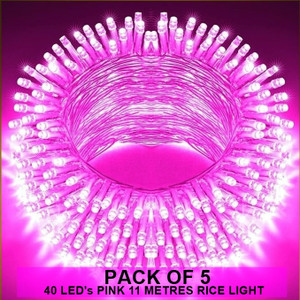 dreamica 40 leds 11 m pink steady string rice lights pack of 5
