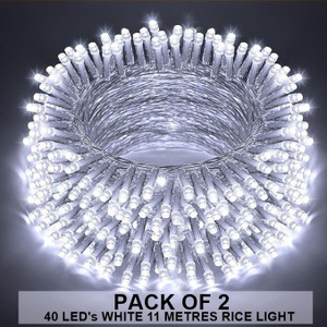 dreamica 40 leds 11 m white steady string rice lights