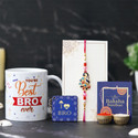Dreamica Designer TGS-Rakhi-1504 Assorted Mug, Key Ring, Greeting Card, Chawal Roli Pack, Rakhi Set (Mug, Rakhi, Keychain, Greeting Card, Roli Chawal Pack)