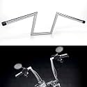 DREAMIZER 1 inch Motorcycle Handlebars 10" Rise 25mm Ape Hanger Z-Bars Compatible With Harley Sportster Softail Dyna Yamaha Suzuki Kawasaki Chopper Cruisers Bobber Cafe Racer custom Bike 1982-Up