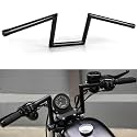 DREAMIZER 1 inch Motorcycle Handlebars 8" Rise 25mm Ape Hanger Z-Bars Compatible With Harley Sportster Softail Dyna Yamaha Suzuki Kawasaki Chopper Cruisers Bobber Cafe Racer custom Bike 1982-Up
