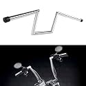 DREAMIZER 1 inch Motorcycle Handlebars 8" Rise 25mm Ape Hanger Z-Bars Compatible With Harley Sportster Softail Dyna Yamaha Suzuki Kawasaki Chopper Cruisers Bobber Cafe Racer custom Bike 1982-Up