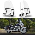 DREAMIZER Universal Motorcycle Windshield 18"x16" Claer Motorcycles Windscreen PC Wind Deflector for 1 or 7/8” Handle Bars Motorcycle Motorbike (18 inch x16 inch)