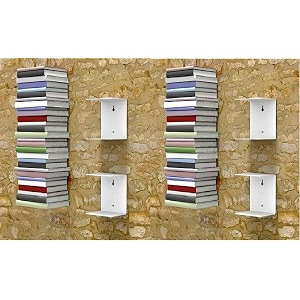 dreamkraft metal invisible wall mounted book shelfs white 4