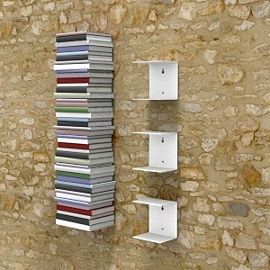dreamkraft metal invisible wall mounted book shelfs white 3