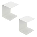 DreamKraft Metal Invisible Wall Mounted Book Shelfs (White, 2)