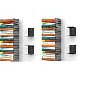 DreamKraft Metal Invisible Wall Mounted Book Shelfs (Black, 4)