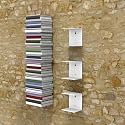 DreamKraft Metal Invisible Wall Mounted Book Shelfs (White, 3)