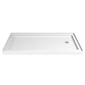 DreamLine SlimLine 32 in. D x 60 in. W x 2 3/4 in. H Right Drain Single Threshold Shower Base in White, DLT-1132602