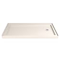 DreamLine SlimLine 32 in. D x 60 in. W x 2 3/4 in. H Right Drain Single Threshold Shower Base in Biscuit, DLT-1132602-22
