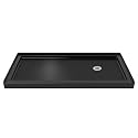 DreamLine SlimLine 32 in. D x 60 in. W x 2 3/4 in. H Right Drain Single Threshold Shower Base in Black, DLT-1132602-88