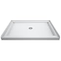 DreamLine SlimLine 34 in. D x 42 in. W x 2 3/4 in. H Center Drain Single Threshold Shower Base in White, DLT-1134420